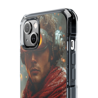 Futuristic Steampunk Explorer iPhone 14 - Impact Clear+