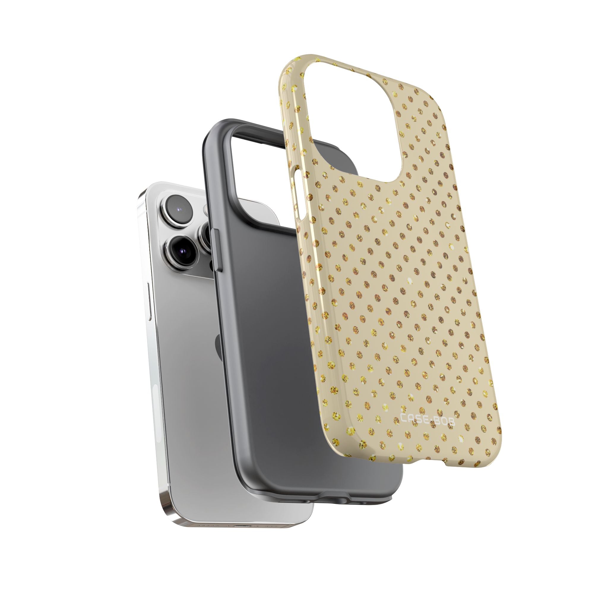 Gold Sparkle Grid iPhone 14 Pro Case - Tough