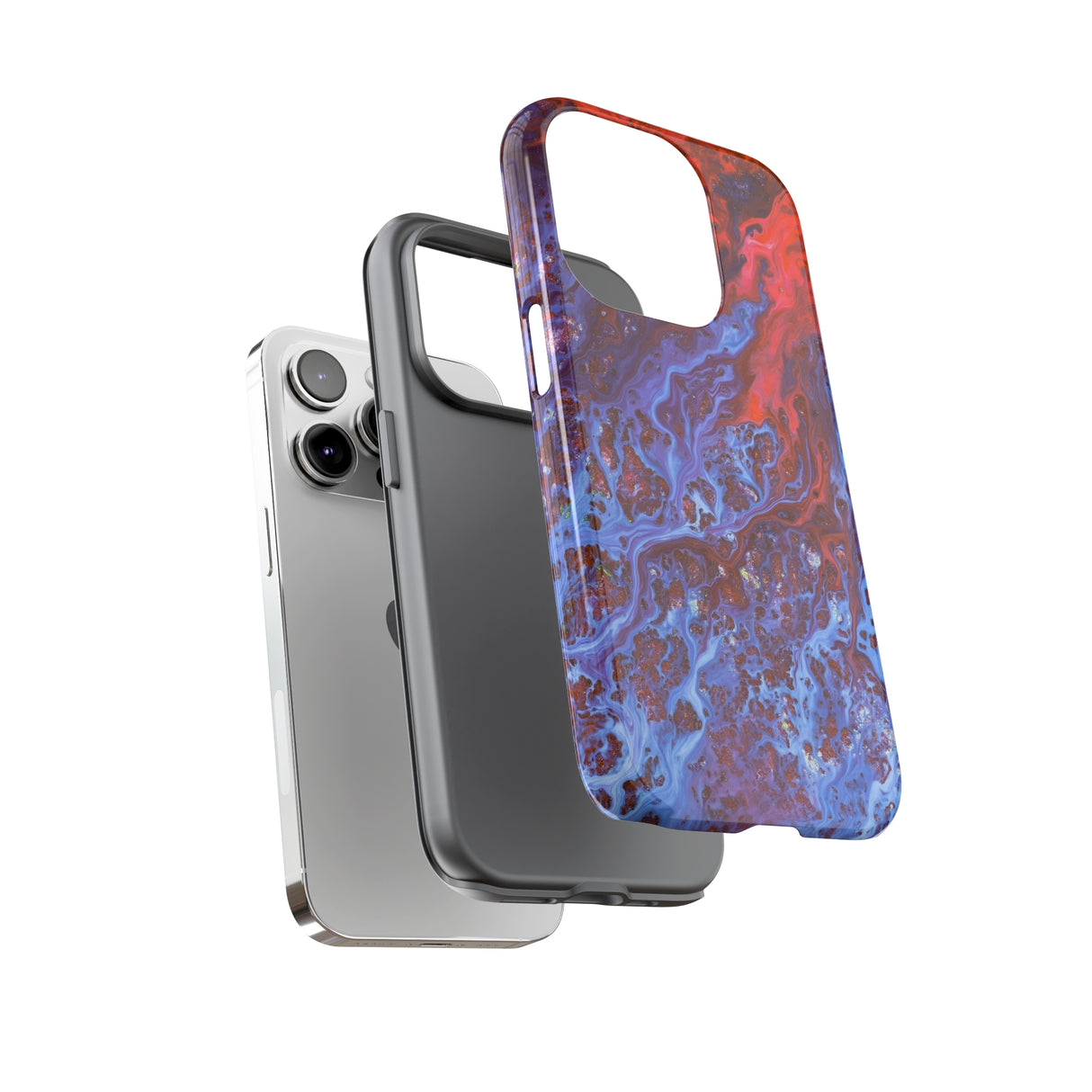 Blue Lava Ink Art iPhone Case (Protective) Phone Case