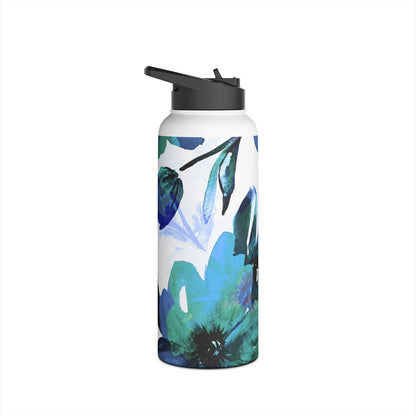 Blue Bloom - Stainless Steel Water Bottle