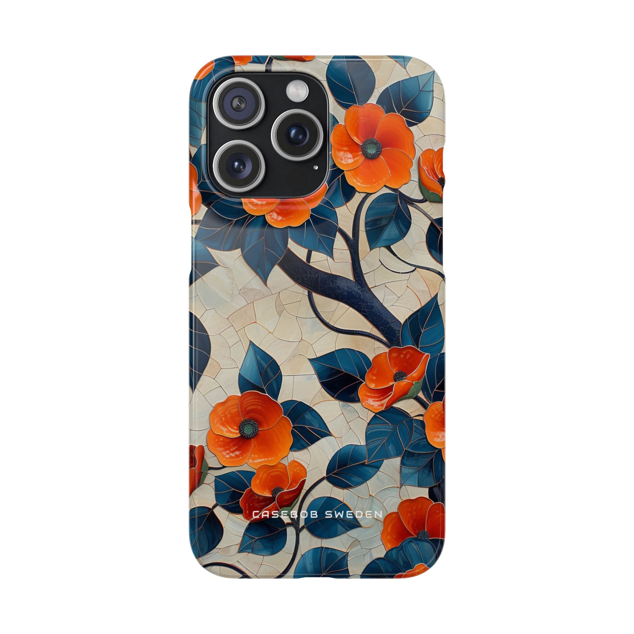 Orange Blossoms Mosaic Harmony iPhone 15 - Slim Phone Case