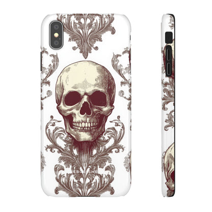 Gothic Skulls and Ornate Foliage  iPhone X - Slim Phone Case