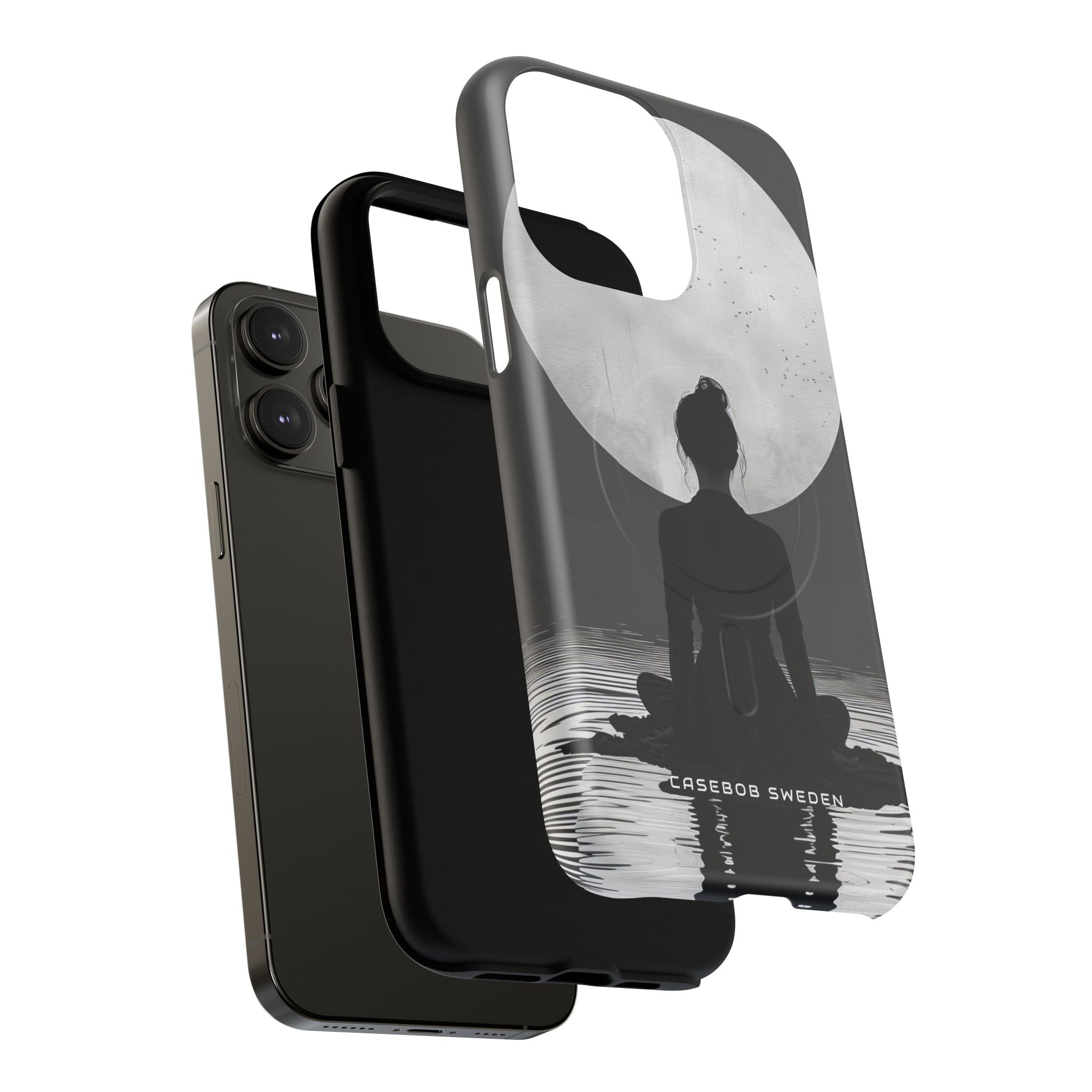 Zen Serenity Moon Reflection iPhone 14 | Tough+ Phone Case