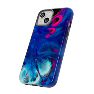 Bright Dark Blue Ink Art iPhone Case (Protective) Phone Case