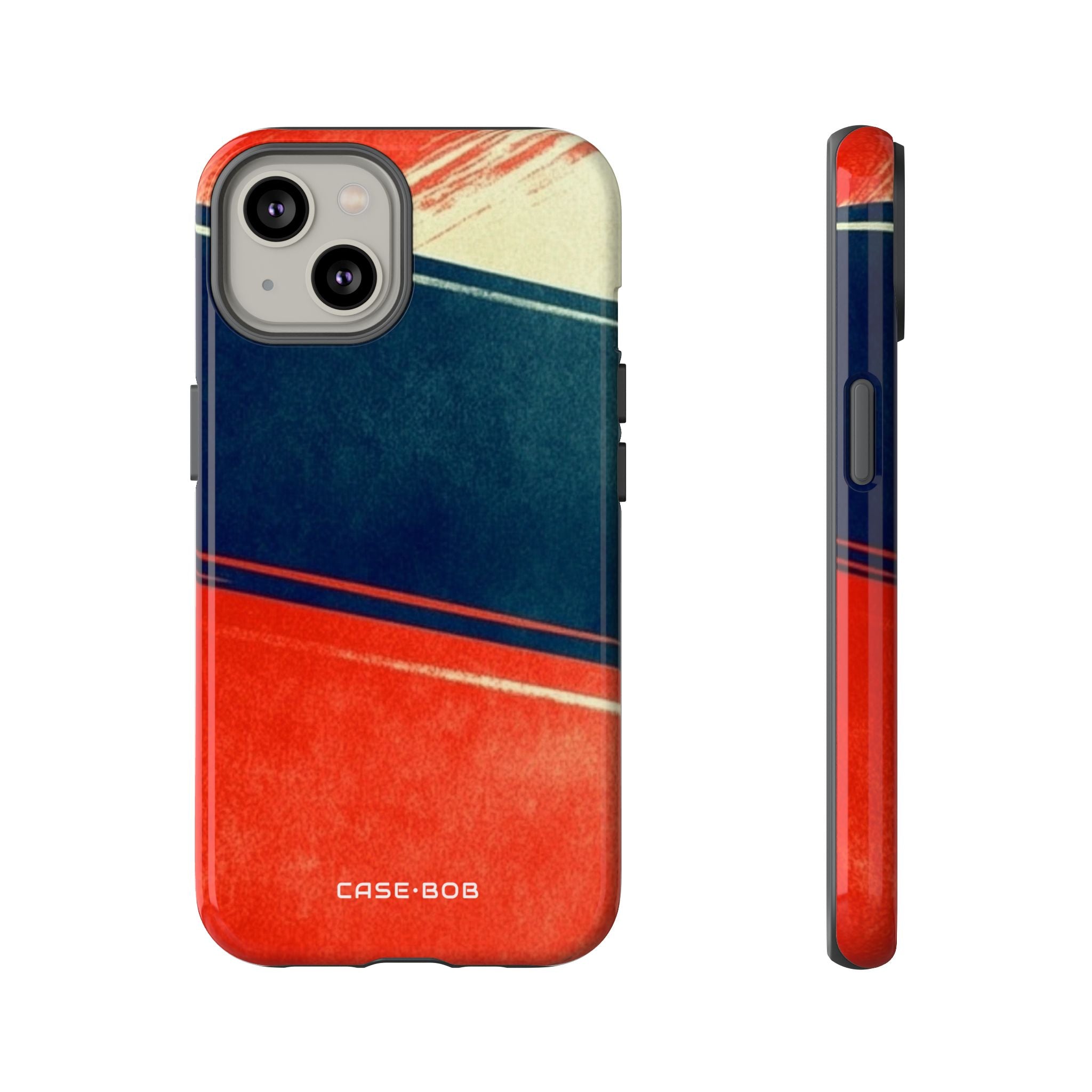 Blue Diagonal Motion iPhone 14 Case - Tough