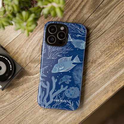 Navy Scale Reef iPhone 16 Pro Max Case - Tough