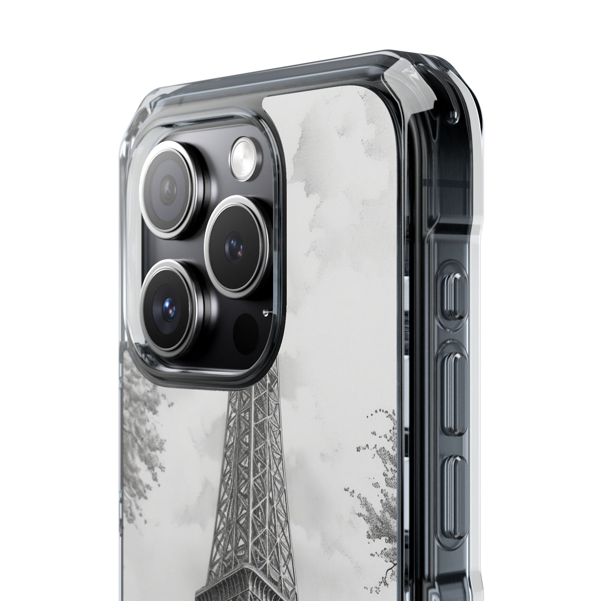 Parisian Monochrome Majesty – Handyhülle für iPhone (Clear Impact – Magnetisch)