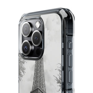 Parisian Monochrome Majesty - Phone Case for iPhone (Clear Impact - Magnetic)