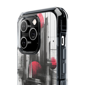 Cyber Gridscape - Phone Case for iPhone (Clear Impact - Magnetic)