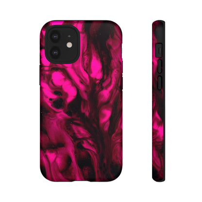 Bright Pink Ink Art iPhone Case (Protective) iPhone 12 Mini Matte Phone Case