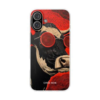 Hypnotic Cow iPhone 16 Plus Case - Soft