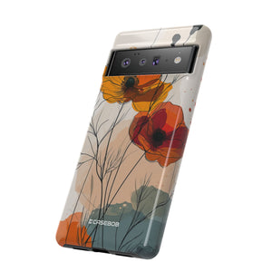 Fiery Floral Abstraction | Protective Phone Case for Google Pixel