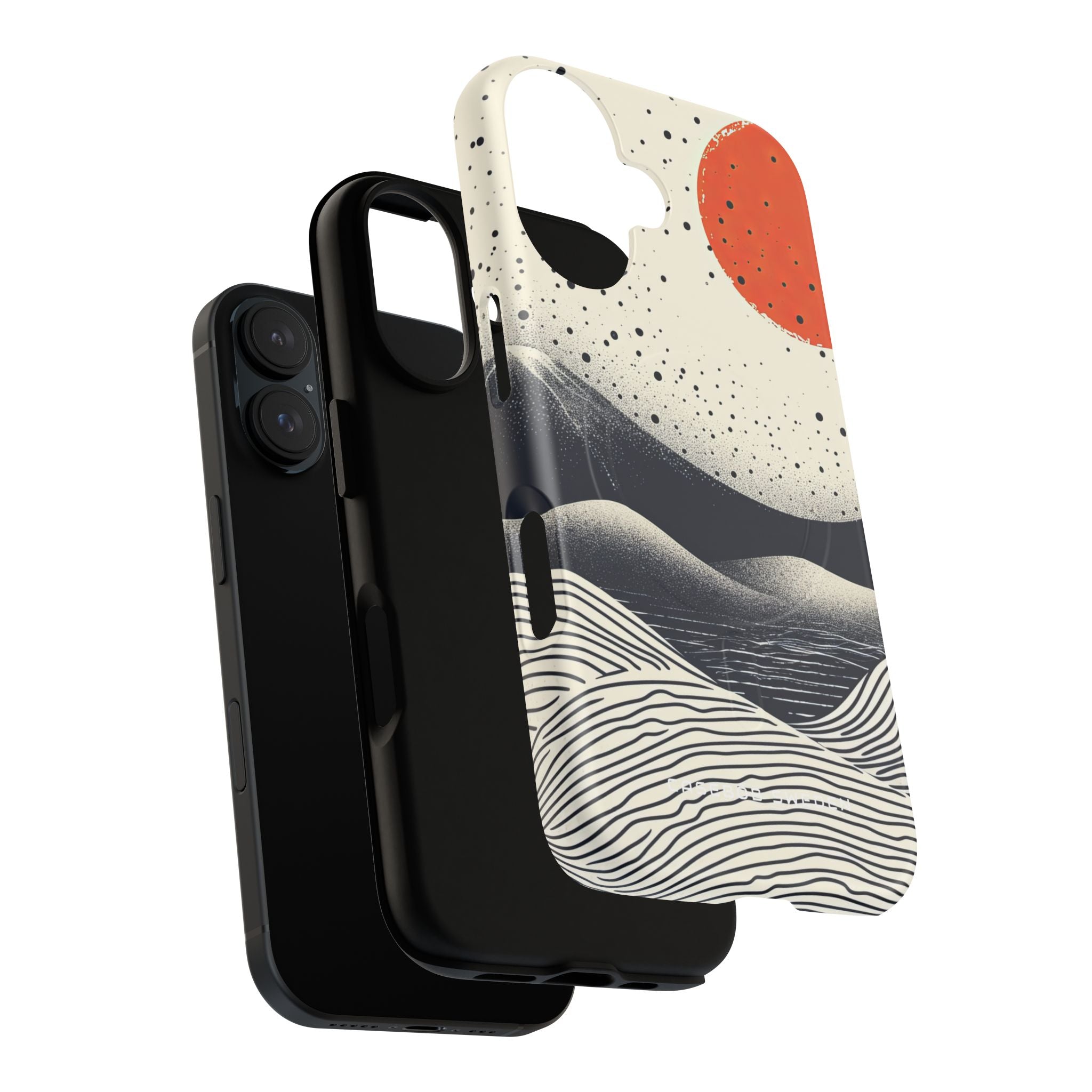 Red Sun Over Flowing Horizons iPhone 16  Tough+ Phone Case