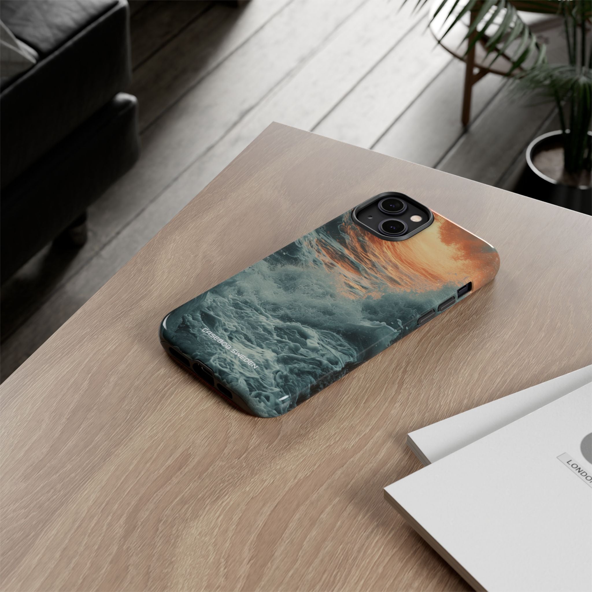 Fiery Wave Power - Tough iPhone 14 Phone Case