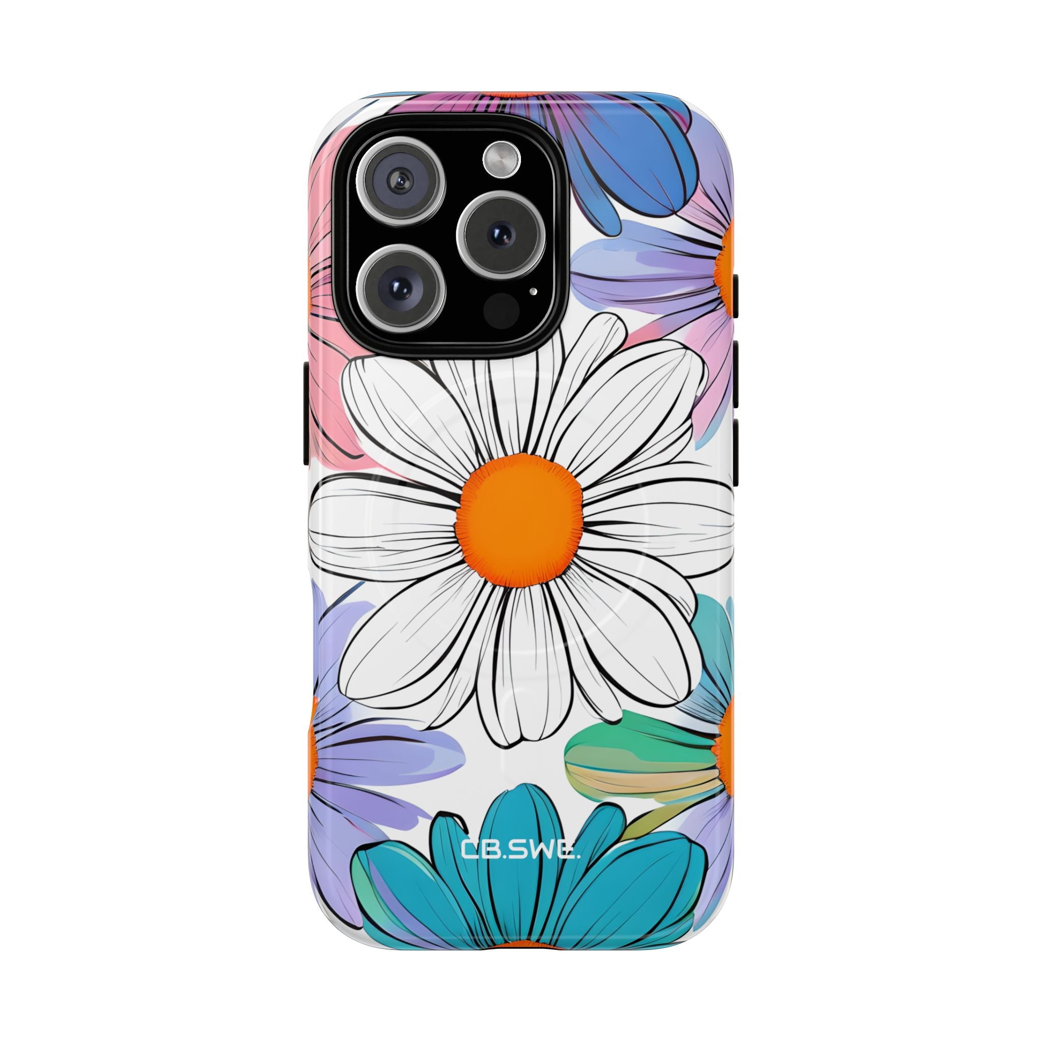 Vibrant Symmetrical Daisy Floral iPhone 16 - Tough+