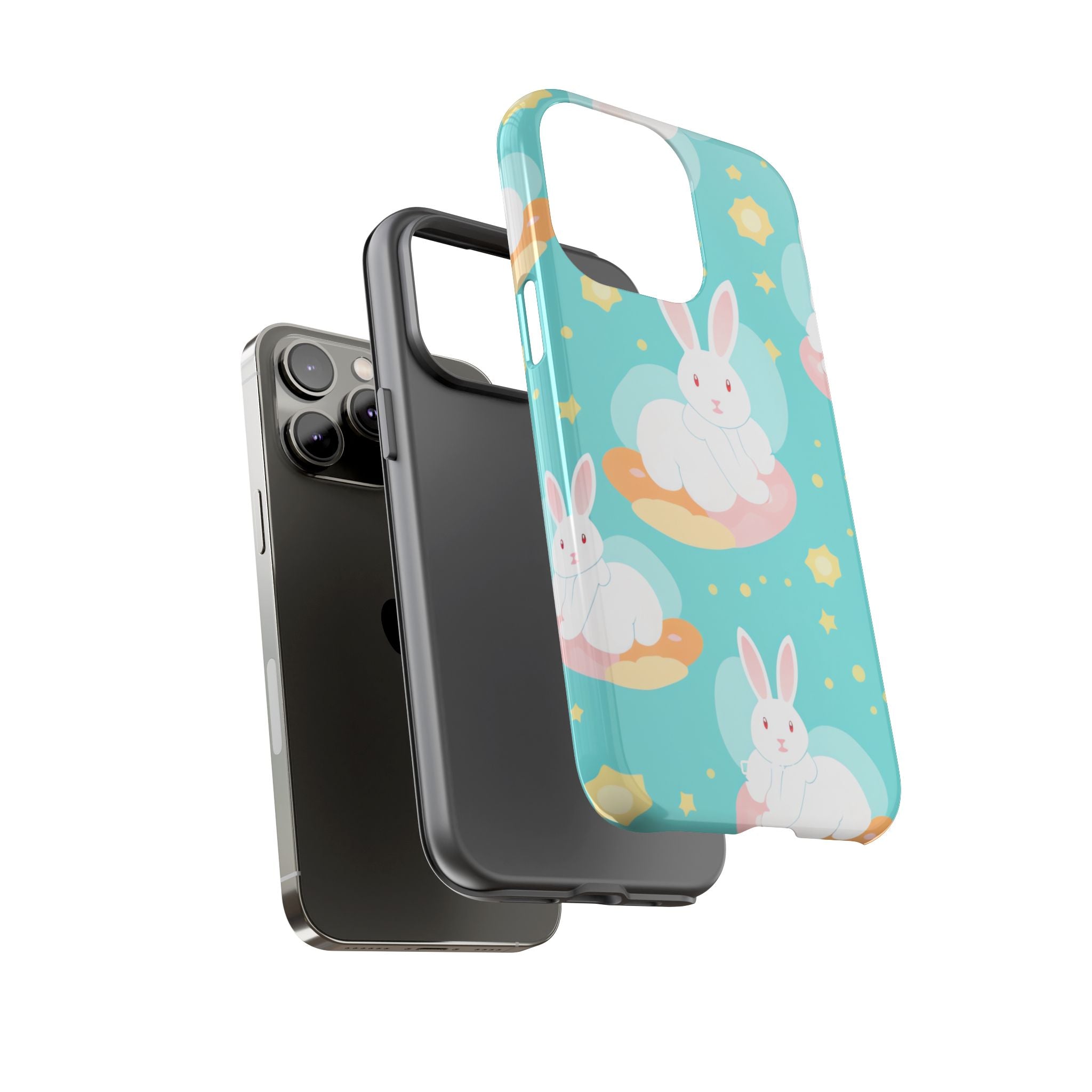 Bunnies Float Dreamily - iPhone Case