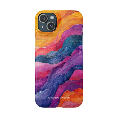 Vibrant Abstract Waves - Slim iPhone 15 Phone Case