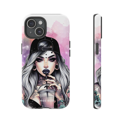 Silver Sip Nebula iPhone 15 Case - Tough