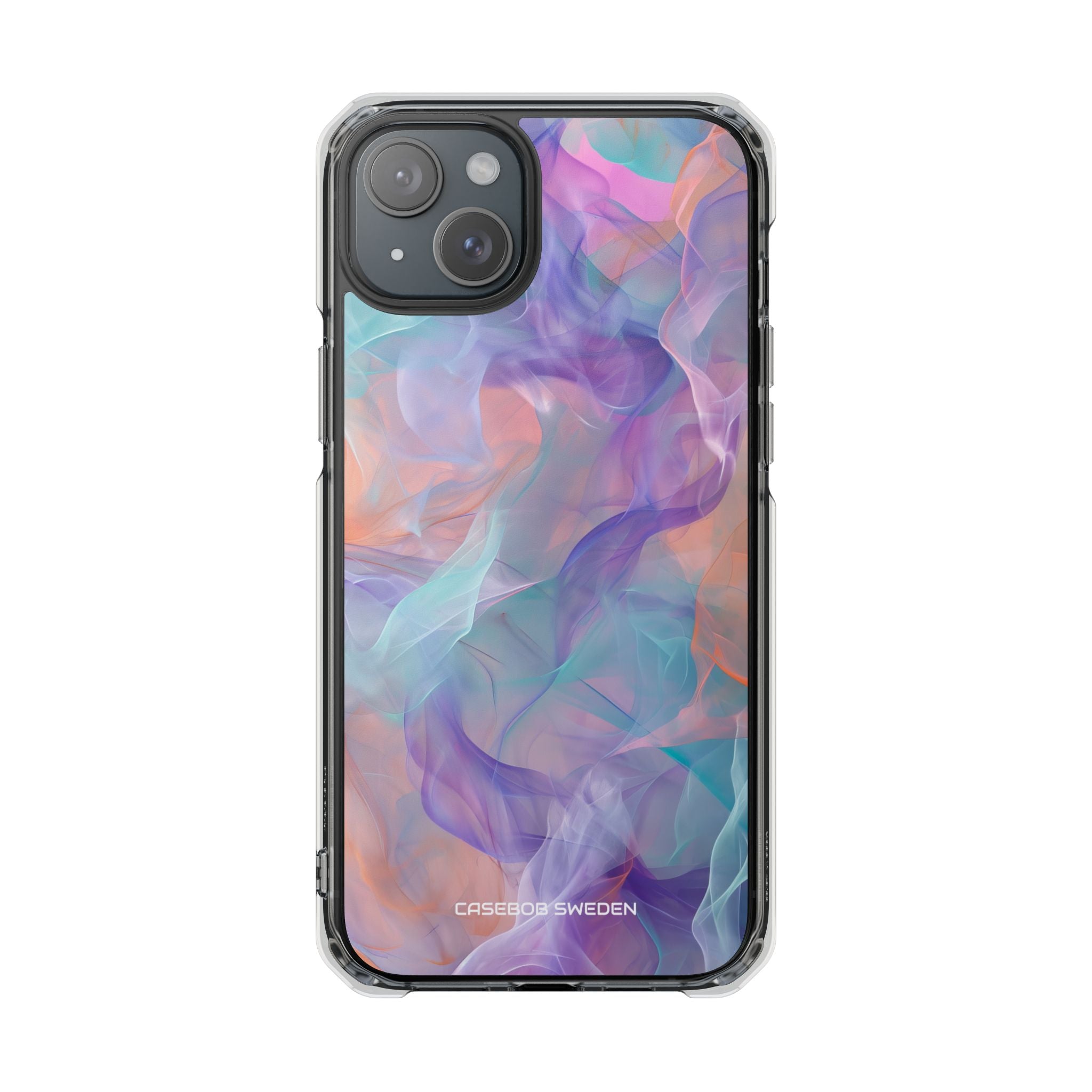 Dreamy Teal Flow - Clear Impact iPhone 15 Phone Case