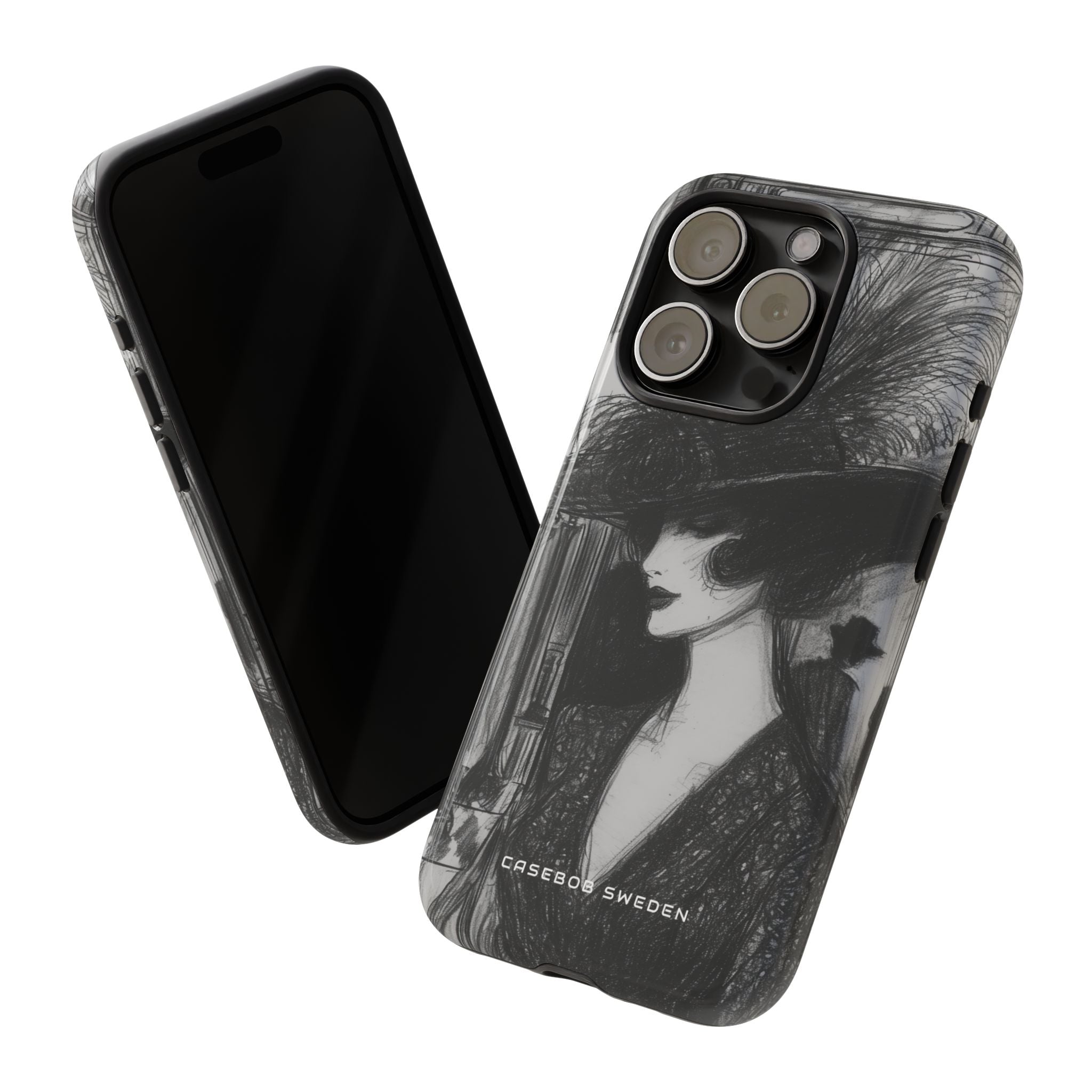 Timeless Elegance in Monochrome iPhone 15 - Tough Phone Case