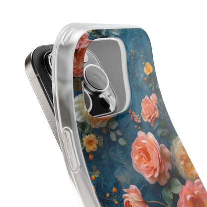 Blue Floral Elegance - Flexi iPhone 16 Phone Case