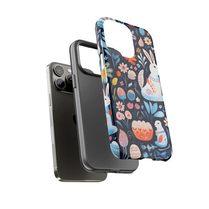 Bunnies Play Among Flowers - iPhone Case