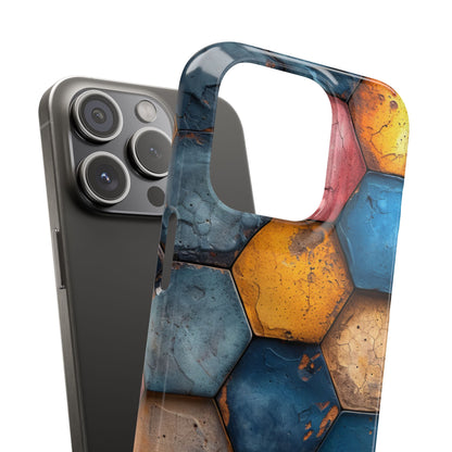 Rustic Geometric Tiles - Slim iPhone 15 Phone Case