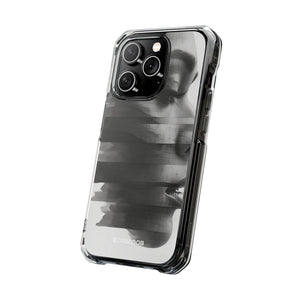 Abstract Glitch Portrait - Phone Case for iPhone (Clear Impact - Magnetic)