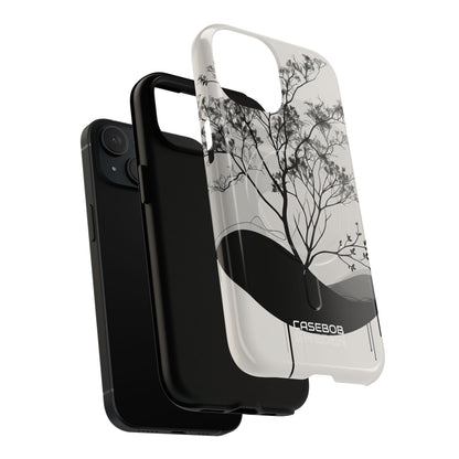 Monochrome Drip Tree iPhone 15 - Tough+