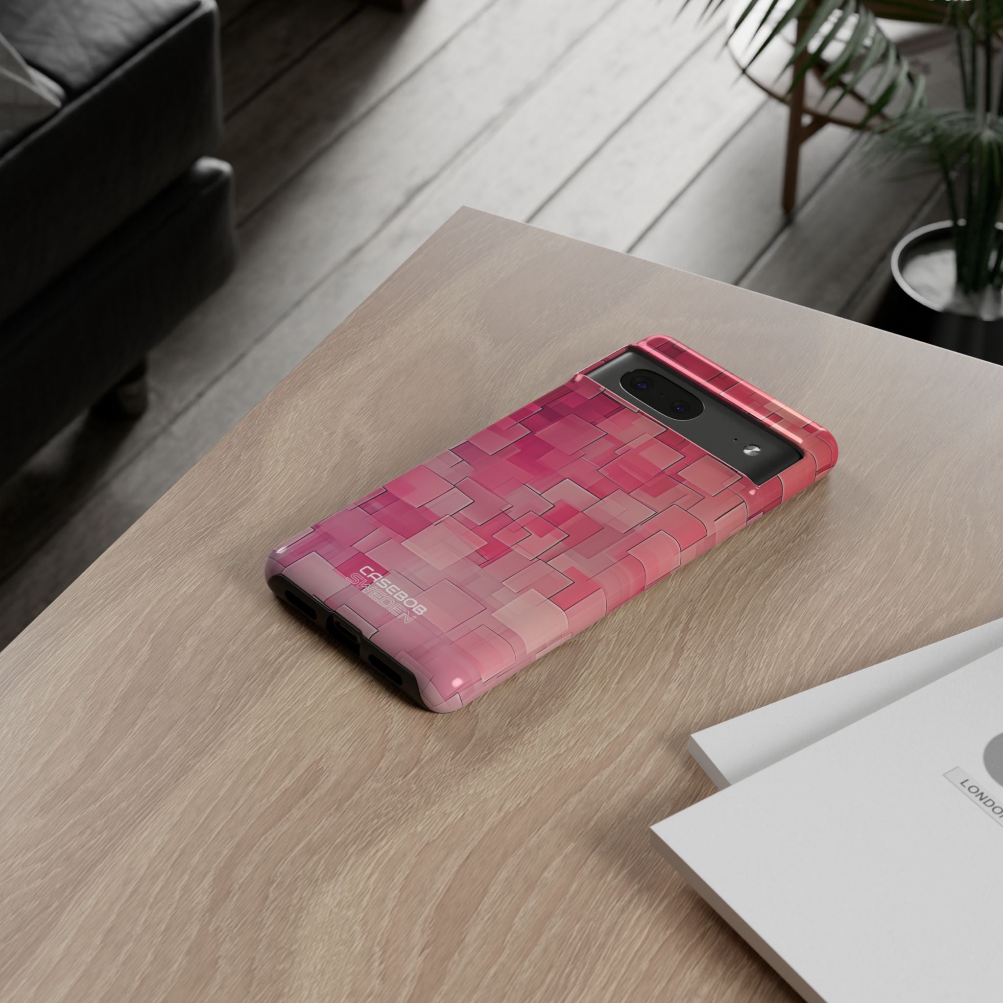 Layered Pink Geometry Google Pixel 7 - Tough