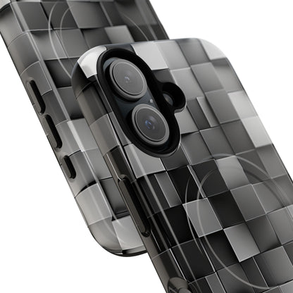 Monochrome Cube Depth iPhone 16 - Tough+