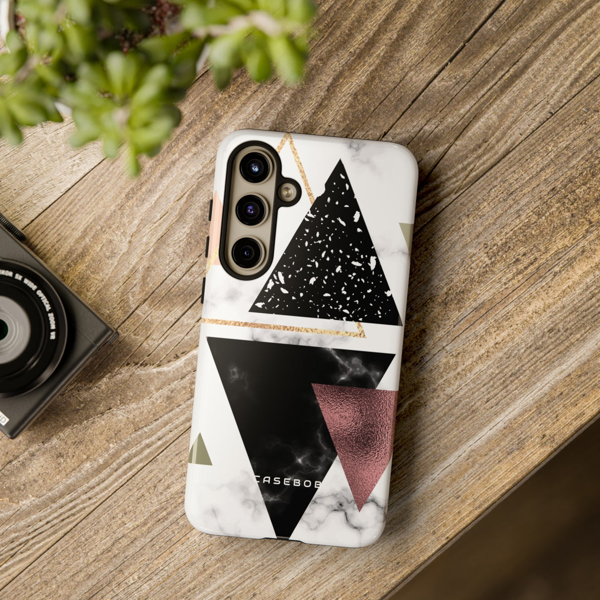 Rose Gold Triangles - Protective Phone Case