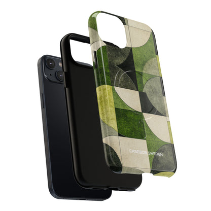 Green Geometric Harmony - Tough + MagSafe® iPhone 14 Phone Case