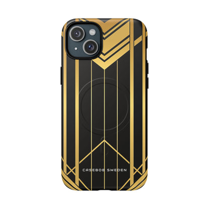 "Golden Art Deco Symmetry in Geometric Elegance" iPhone 15 | Tough+ Phone Case