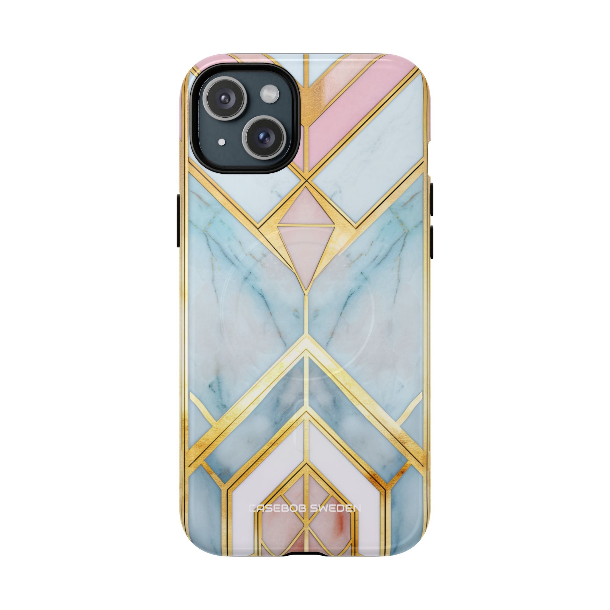 Gold Pink Art Deco - Tough + MagSafe® iPhone 15 Phone Case