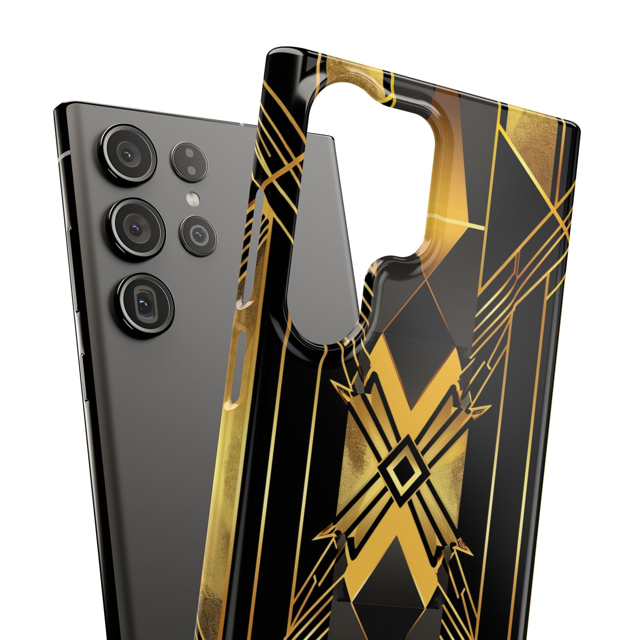 Golden Geometric Elegance Samsung S23 - Slim Phone Case