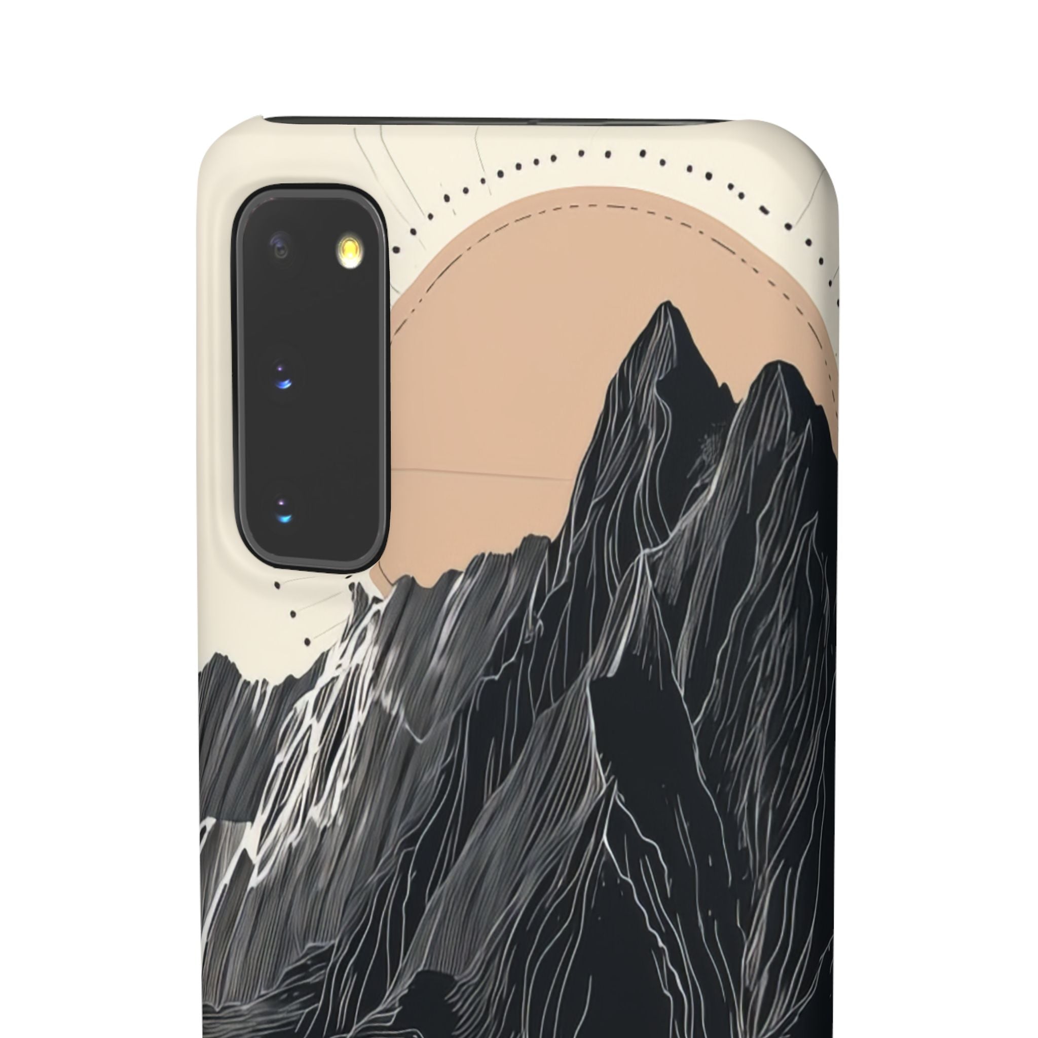 Minimalist Mountain Landscape with Flowing River Samsung S20 - Slim Phone Case