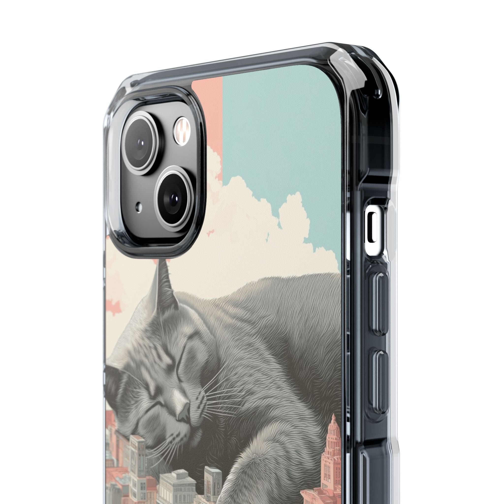 Cat Rests Over City iPhone Case - Impact