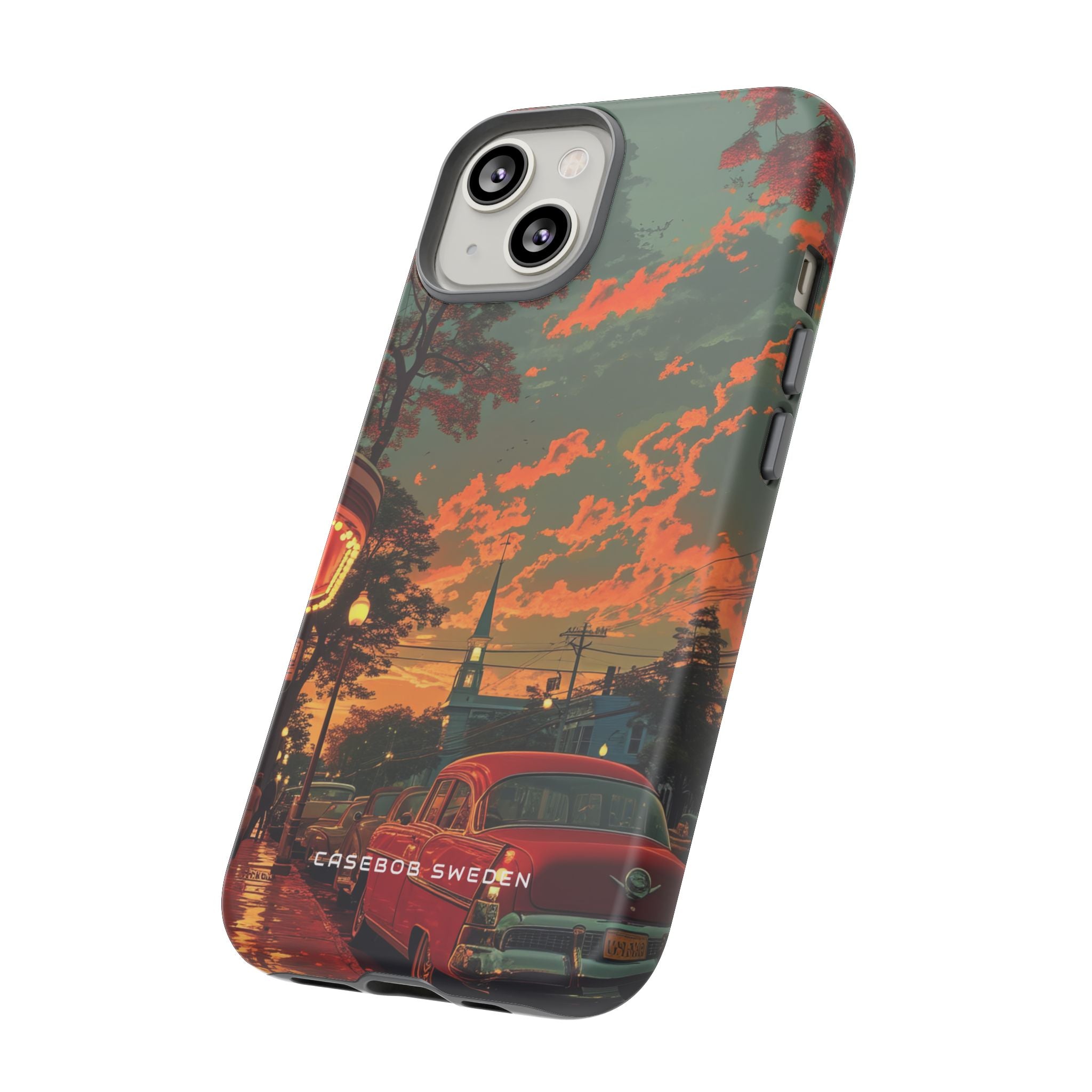 Mid-Century Nostalgia Streetscape iPhone 14 - Tough Phone Case