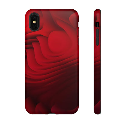 Red Center Waves - Protective Phone Case