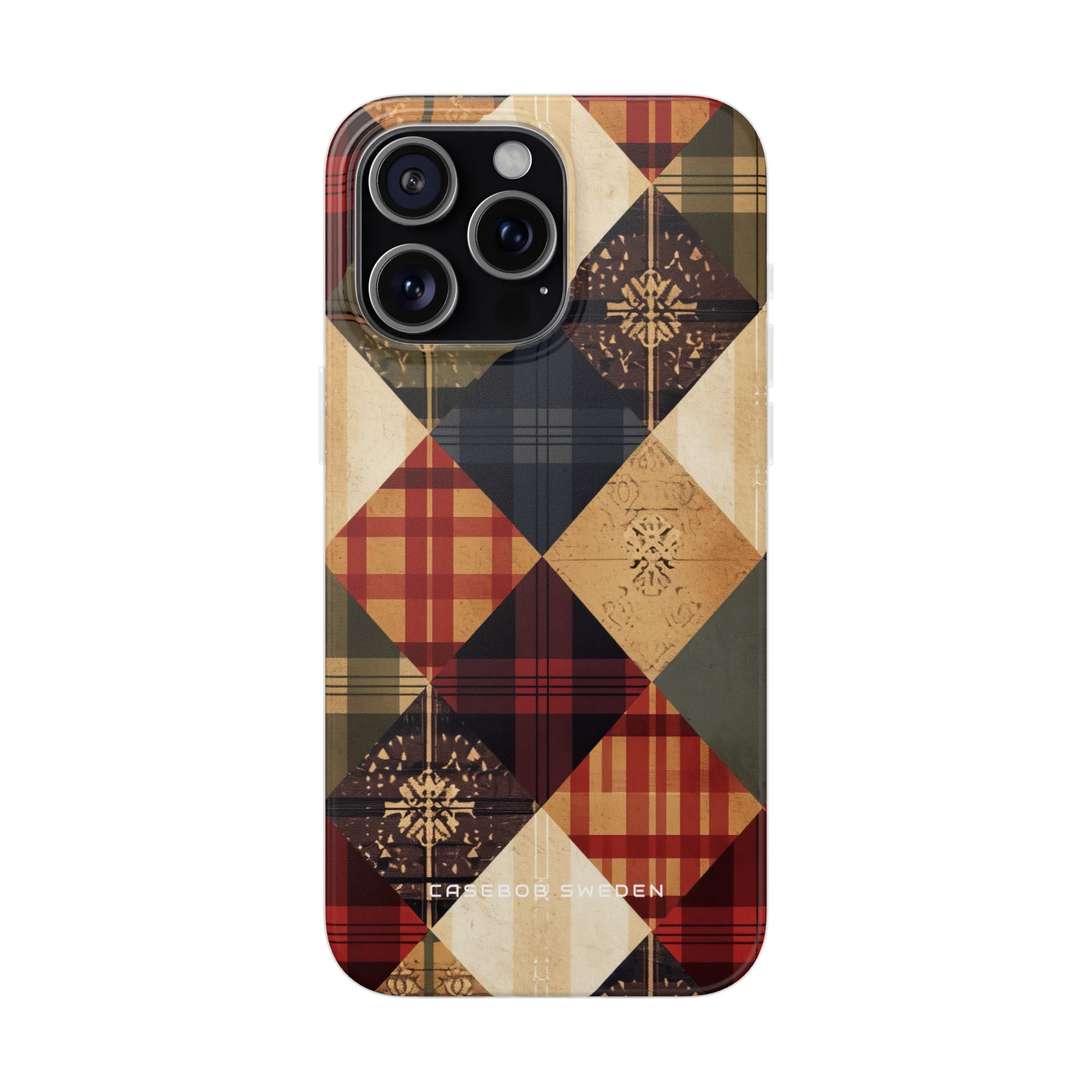 Rustic Geometric Patchwork Harmony iPhone 15 - Flexi Phone Case