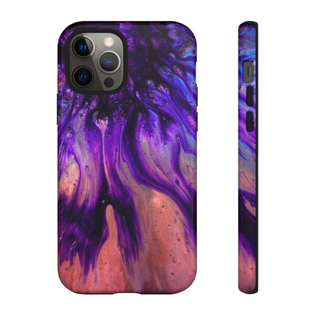 Purple Flow Ink Art iPhone Case (Protective) iPhone 12 Pro Glossy Phone Case