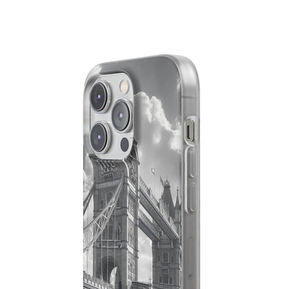 Tower Bridge Monochrome Architecture Study iPhone 14 - Flexi Phone Case