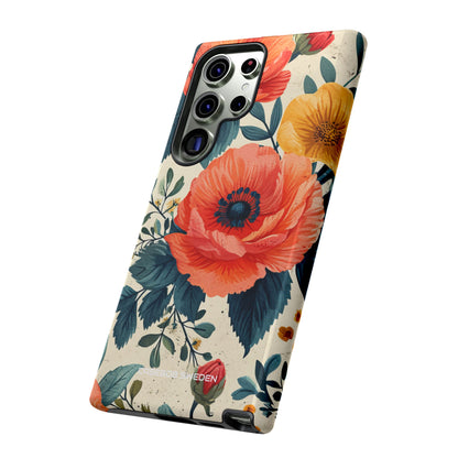 Vibrant Botanical Poppies - Tough Samsung S23 Phone Case