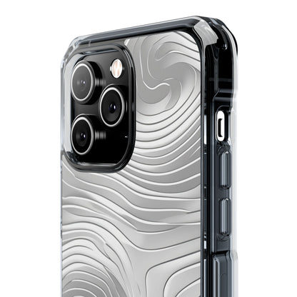 Monochrome Flow Lines iPhone 14 - Impact Clear+