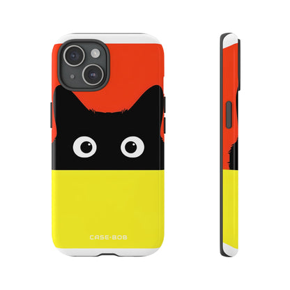 Peekaboo Cat Crimson iPhone 15 Case - Tough