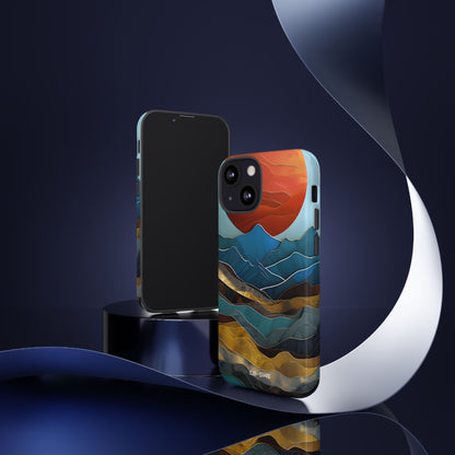Sunset Geometry Waves - iPhone Case