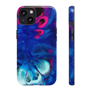 Bright Dark Blue Ink Art iPhone Case (Protective) iPhone 13 Glossy Phone Case