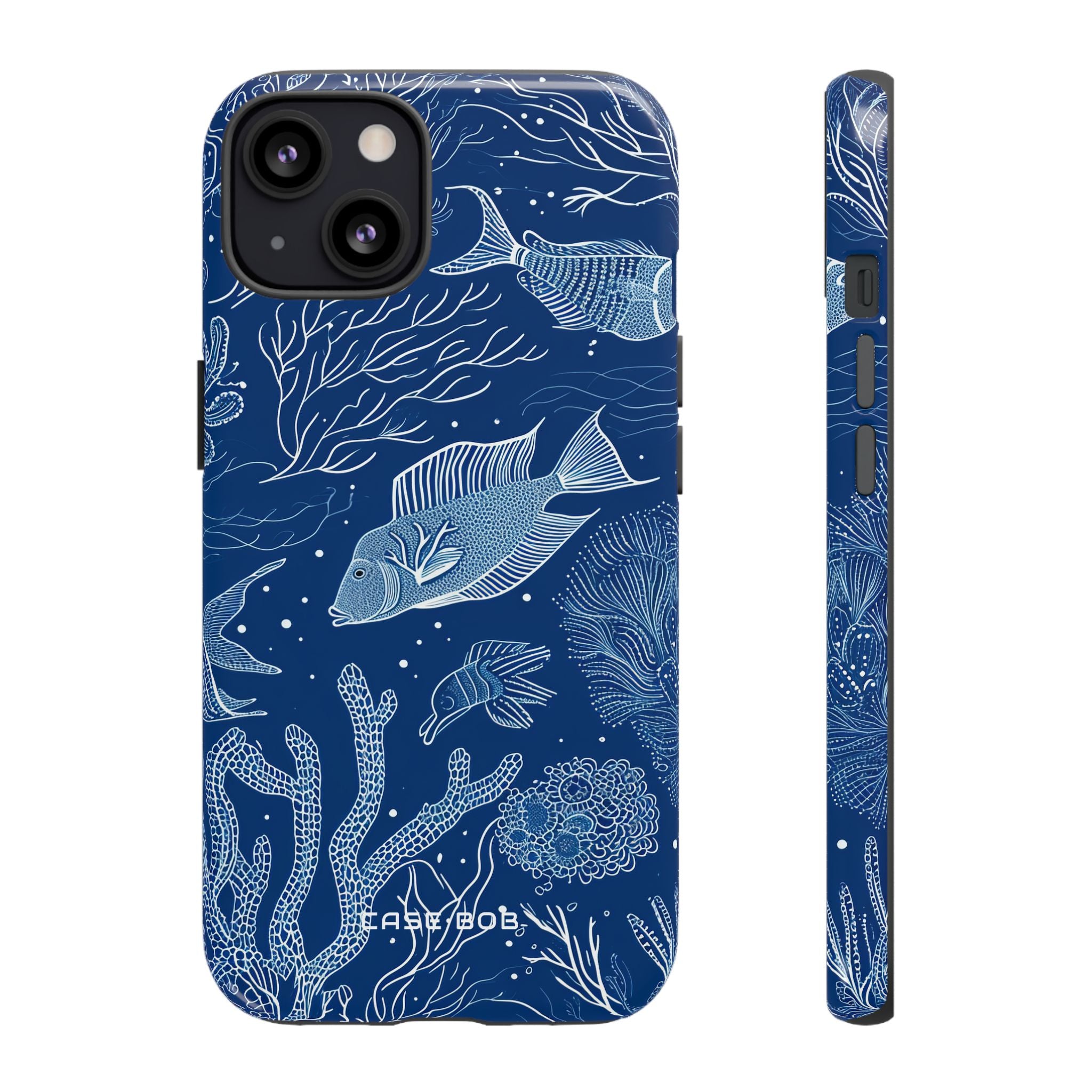 Navy Scale Reef iPhone 13 Case - Tough