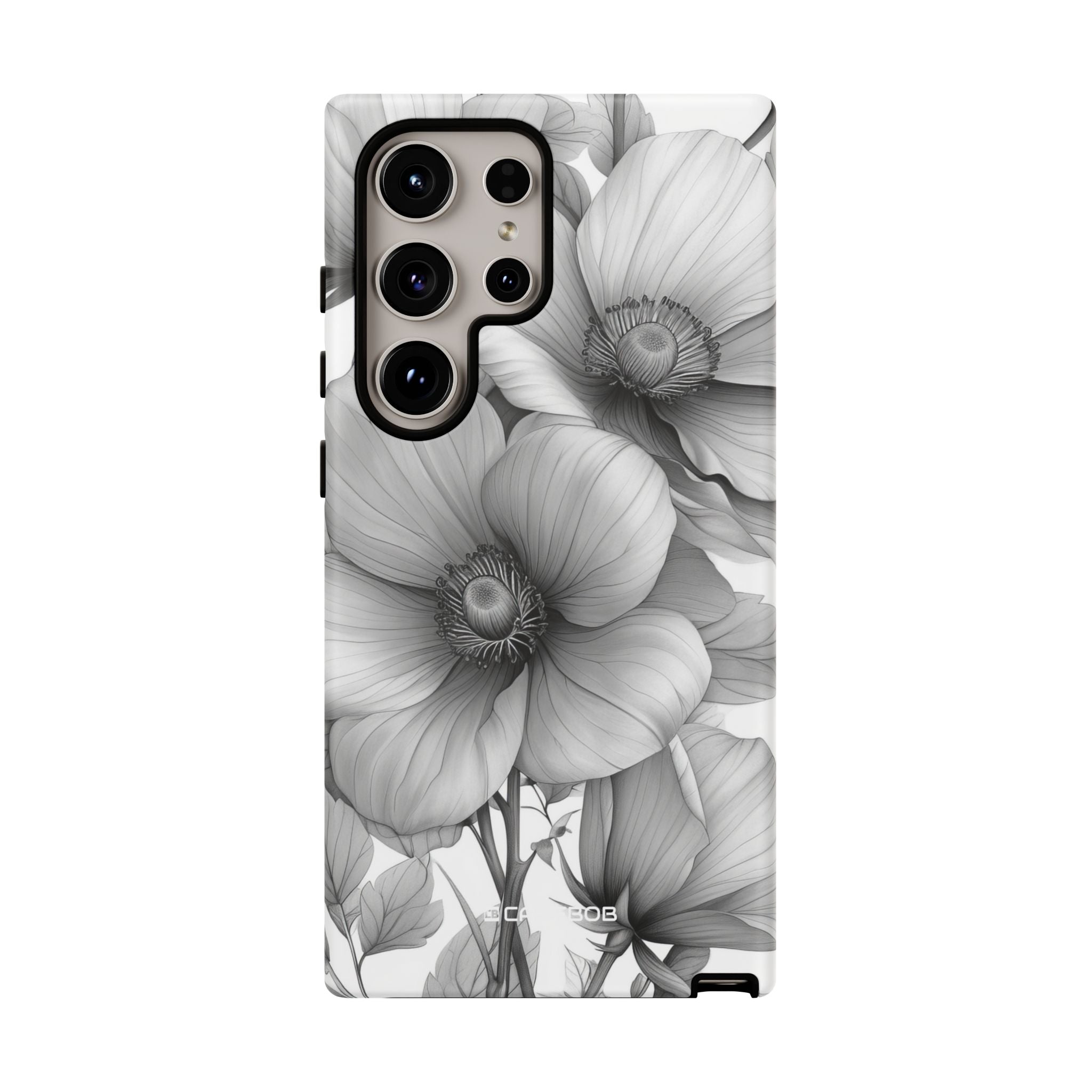 Botanical Elegance in Grayscale - For Samsung S24